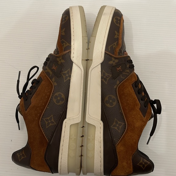 LOUIS VUITTON LEATHER SUEDE LOW SNEAKERS MENS UK SIZE 9 US SIZE 10.5 - Picture 12 of 16